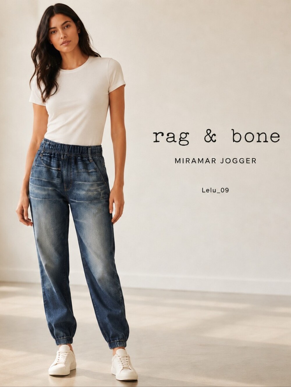 rag & bone Miramar Distressed Faux Denim Jogger Sweatpant Jeans M